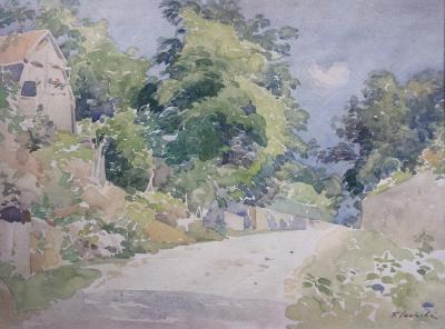 Félix COURCHÉ - Paysage ,vers 1900 - Aquarelle signée 2