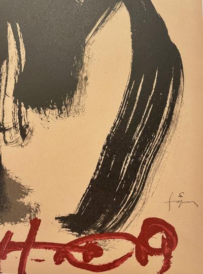 Antoni Tàpies - M.ojos y cruz - lithographie 2