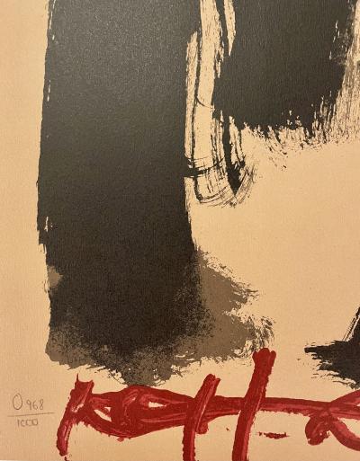 Antoni Tàpies - M.ojos y cruz - lithographie 2