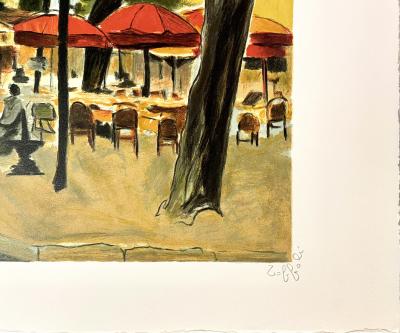 Louis Toffoli - Place du Terte, 1995 - lithographie originale, signée et justifié à la main 2