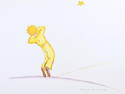 Antoine de Saint-Exupéry - Le Petit Prince endormi - Lithographie