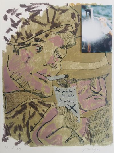 Jean LE GAC - Sale peintre ! On aura ta peau, 1989 - Lithographie originale signée au crayon 2