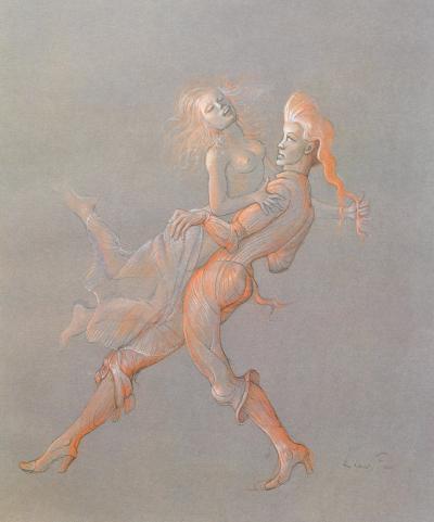 Léonor FINI (d’après) : Etreinte cachée,1980 - Lithographie signée 2