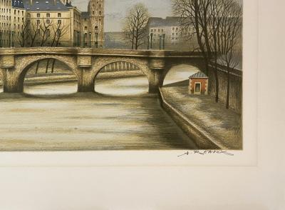André Renoux - Le Pont-Neuf - lithographie originale 2