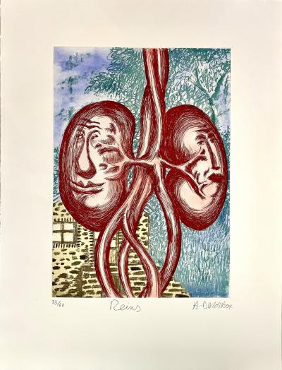 Hervé Di Rosa - Reins, 2007 - eau-forte originale signée et numérotée 2