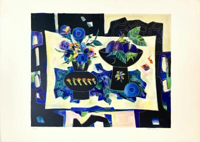 Tony Agostini - Nature Morte aux 2 Vases - lithographie originale signée et numérotée 2