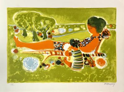 Frédéric Menguy - Relax - lithographie originale signée et justifiée à la main 2