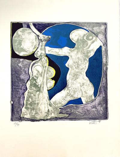 Gérard Lecomte Rard - Le Nu au miroir, 1975 - lithographie originale signée et numérotée à la main 2