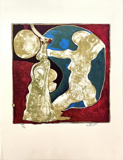 Gérard Lecomte Rard - Le Nu au miroir, 1975 - lithographie originale signée et numérotée à la main 2