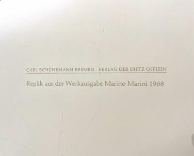Marino Marini - Prospetto 1944, 1968 - estampe de reproduction signée dans la planche 2