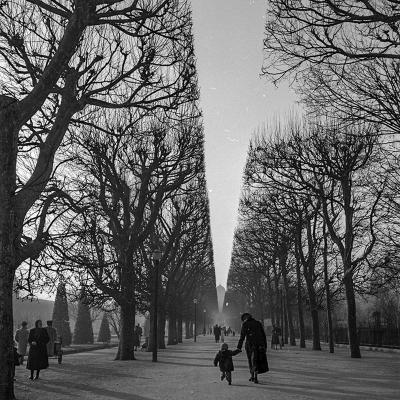 George Martin - Paris année 50, jardin des Tuileries - Tirage argentique