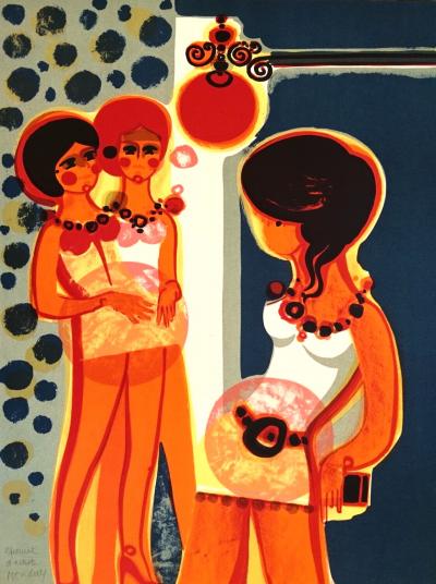Frédéric Menguy - Les Trois Ados, 1975 - lithographie originale signée et justifiée 2