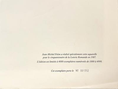 Jean-Michel Folon - Hommage à Magritte - lithographie signée dans la planche 2