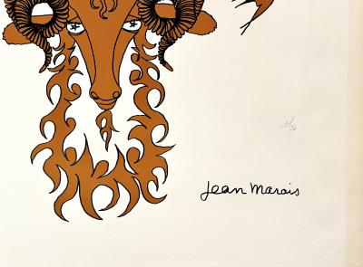 Jean Marais - Bélier, Astrologie et Zodiaque - lithographie signée dans la planche 2