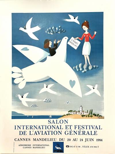 Raymond Peynet - Salon et Festival de l’Aviation, 1984 - affiche signée dans la planche 2