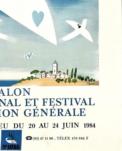 Raymond Peynet - Salon et Festival de l’Aviation, 1984 - affiche signée dans la planche 2