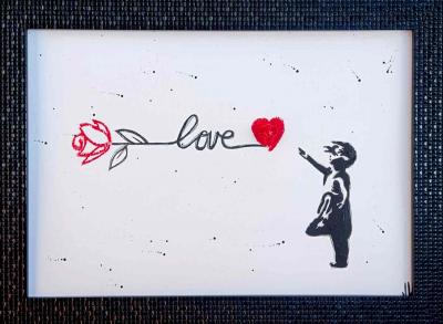 VL - Banksy Love - Acrylique sur papier 2