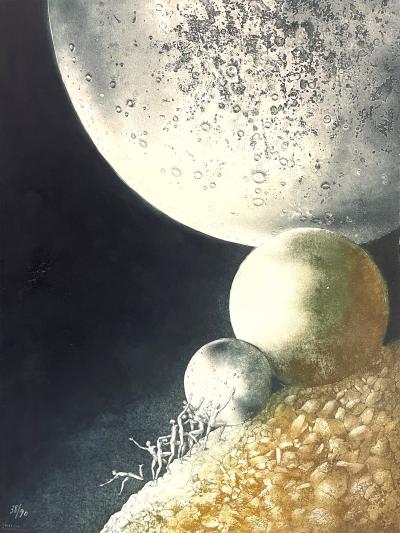Claude Serre - Les Planètes, 1970 - lithographie originale signée et numérotée à la main 2