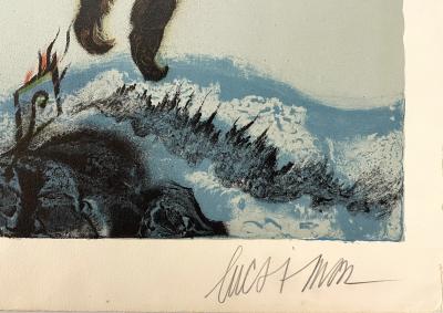 Luc Simon - La Femme à Plumes - lithographie originale signée et numérotée à la main 2