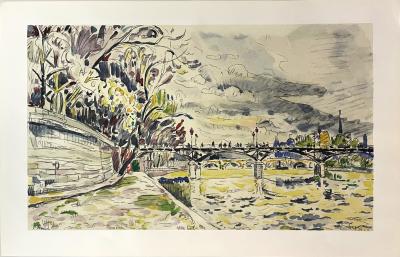 Paul Signac (after) - Le Pont des Arts, Autumn (Paris) - lithograph after an original work 2