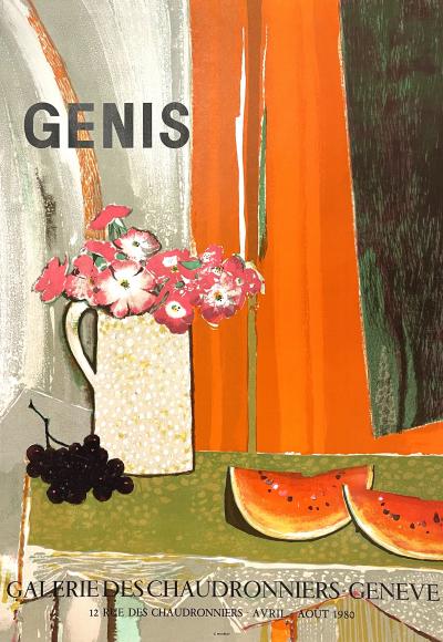 René Genis - Galerie des Chaudronniers Genève - affiche originale lithographiée 2
