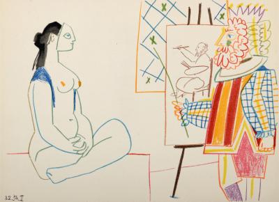 Pablo PICASSO - Model & King, 1954 - Lithograph 2