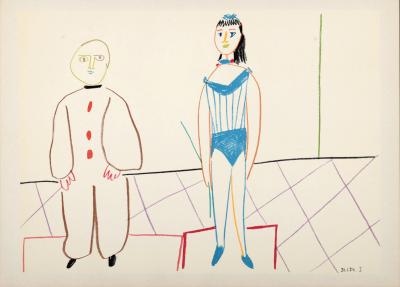 Pablo PICASSO - Clown and Woman 1954 - Lithograph 2