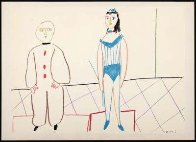 Pablo PICASSO - Clown and Woman 1954 - Lithograph 2