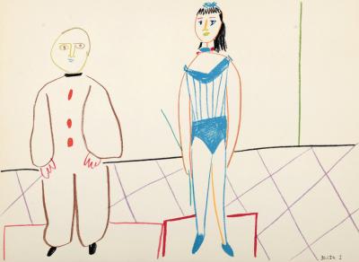 Pablo PICASSO - Clown and Woman 1954 - Lithograph 2