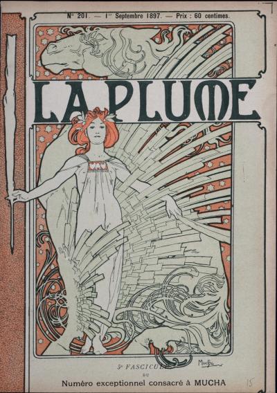 Alphonse MUCHA - La Plume, c. 1897-1900 - Lithograph cover 2