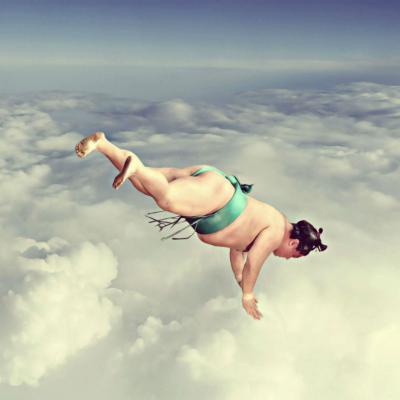 Mr Strange - The Flying Sumo, 2019 - Giclée sur toile. 2