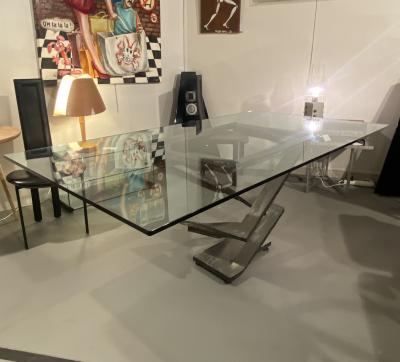 Rochebobois, Design par Maurice Barilone - Table de repas Fleur de Fer 2
