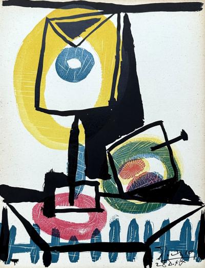 Pablo PICASSO - Nature morte au verre et à la pomme - Gravure signée dans la planche 2
