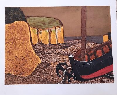 Georges Braque - Barque sur la plage - Lithographie