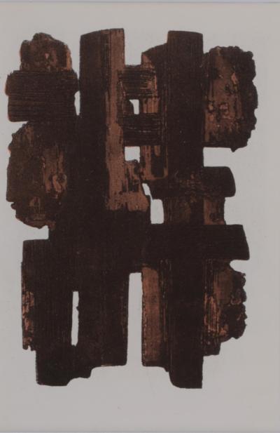 Pierre SOULAGES (After) - Gouaches et gravures (J), 1957 - Jacomet process print (Pochoir) - Framed! 2