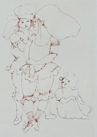 Léonor FINI - Portrait de famille - Gravure originale signée numérotée crayon 2