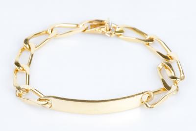 Bracelet pour hommes en or jaune 18 carats en maille gourmette 2