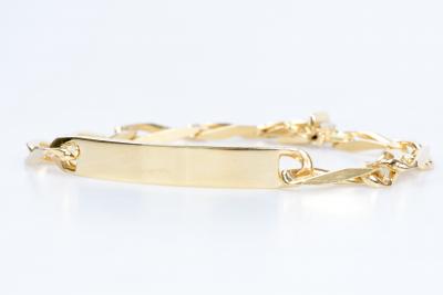 Bracelet pour hommes en or jaune 18 carats en maille gourmette 2