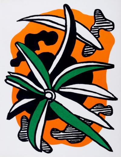 Fernand LEGER - La Fleur, 1952 - Lithograph in colors on wove paper 2