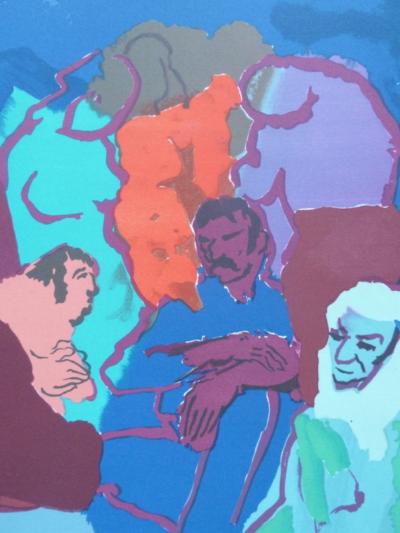 Pierre AMBROGIANI : La veillée aux champs  - Lithographie originale signée à la main 2