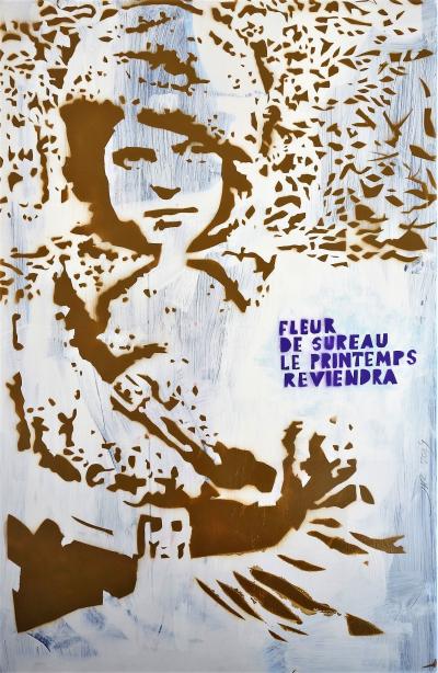 Jean Michel ZAZZI - Tania. Fleur de Sureau. Russie 1943 - Acrylique sur toile de 2019, signée au crayon 2