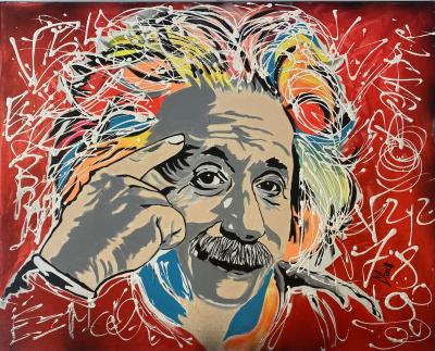 Clem$ - Einstein - Techniques mixtes sur toile 2