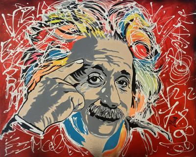 Clem$ - Einstein - Techniques mixtes sur toile 2