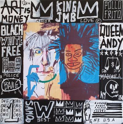 SPACO - Basquiat VS Warhol , 2023 - Technique mixte 2