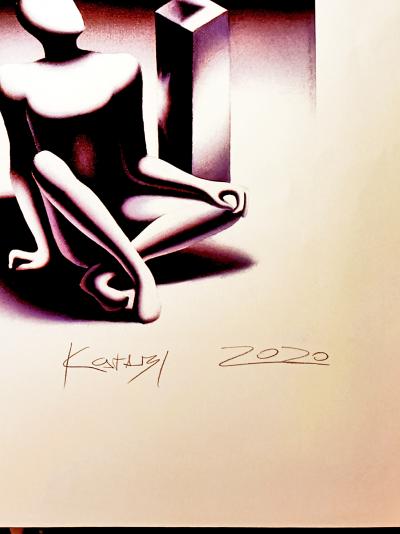 Mark Kostabi - Hombre sentado - Litografía firmada y numerada 2
