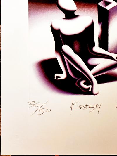 Mark Kostabi - Hombre sentado - Litografía firmada y numerada 2