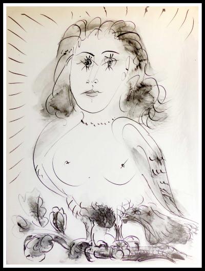 Pablo PICASSO (d’après) - Portrait de Dora Maar , 1957 - lithographie 2