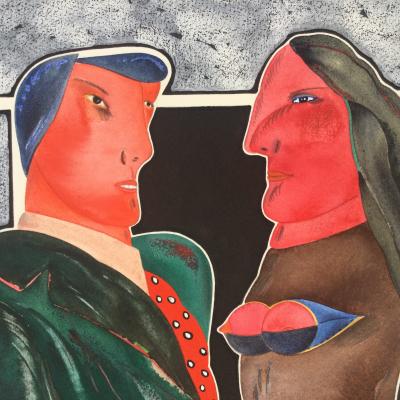 Michel POTIER - Grands effets - Gouache sur vélin signée 2