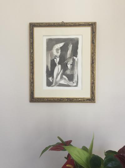 Julio SILVA - Personnages , 1987 - Encre et lavis signé 2
