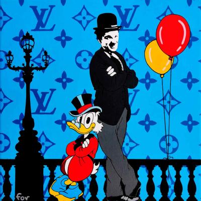 FOV - Chaplin and a friend  - Acrylique sur toile 2
